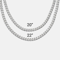 5mm Curb Chain - Platinum - 20"