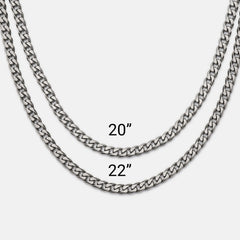 5mm Curb Chain - Titanium - 22"